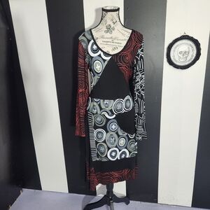 Stylish Asymmetrical Multicolor Dress